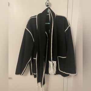 Trim jacket with matching scarf